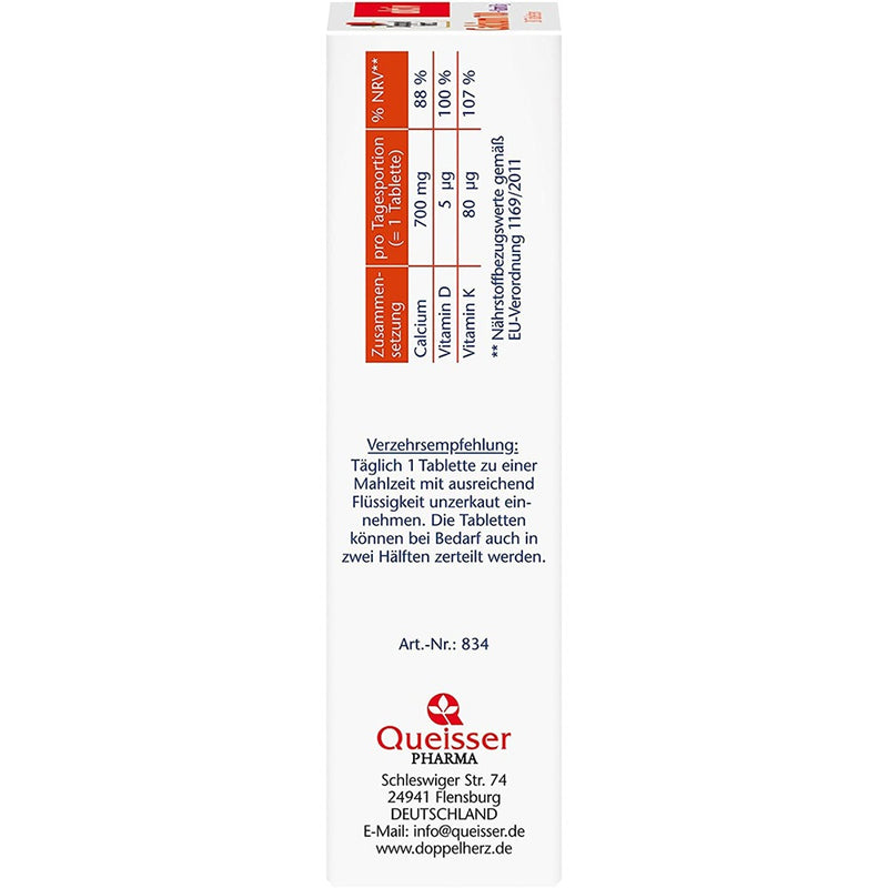 حميل الصورة في عارض المعرض ، دوبل هيرز كالسيوم 700 + فيتامين د3 أقراص - Doppelherz aktiv Calcium 700 + Vitamin D₃ Tablets - GermanVit - Saudi arabia
