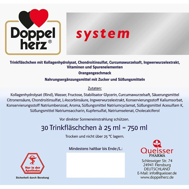 Load image into Gallery viewer, دوبل هيرز كولاجين 11000 ملج مع الكركم والزنجبيل 30 أمبول شراب - Doppelherz system Collagen 11,000 Curcuma + Ginger 30*25 ml Drinking Amp - GermanVit - Saudi arabia
