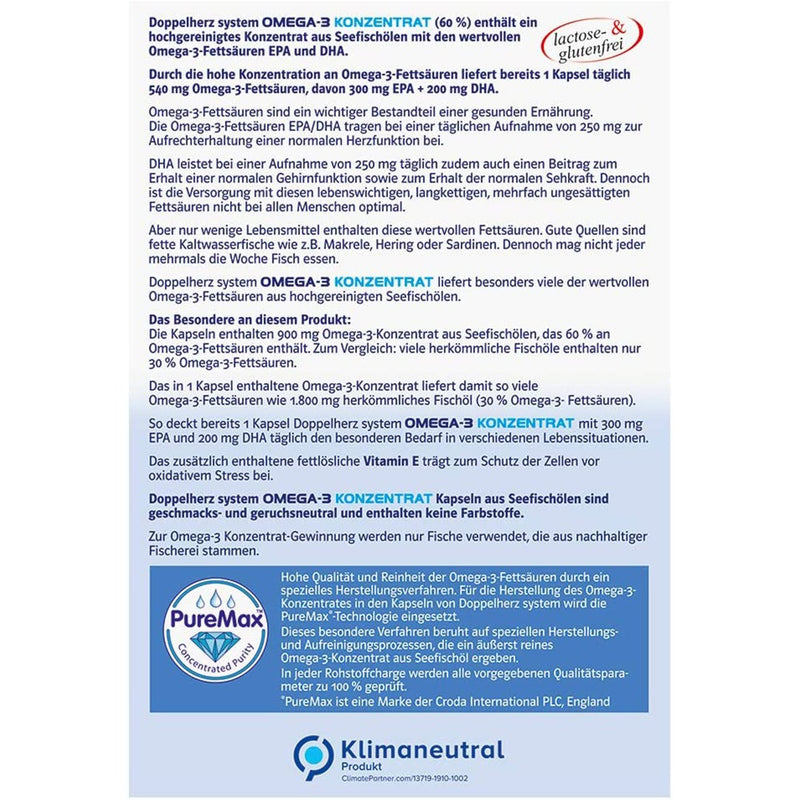 حميل الصورة في عارض المعرض ، دوبل هيرز أوميجا-3 كونسنترات 120 كبسولة - Doppelherz system OMEGA-3 concentrate 120 Caps - GermanVit - Saudi arabia

