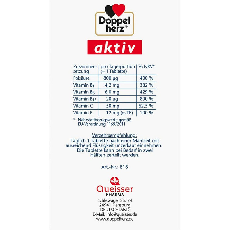 حميل الصورة في عارض المعرض ، دوبل هيرز حمض الفوليك 800 ميكج 60 قرص - Doppelherz aktiv Folic Acid 800 μg 60 Tabs - GermanVit - Saudi arabia
