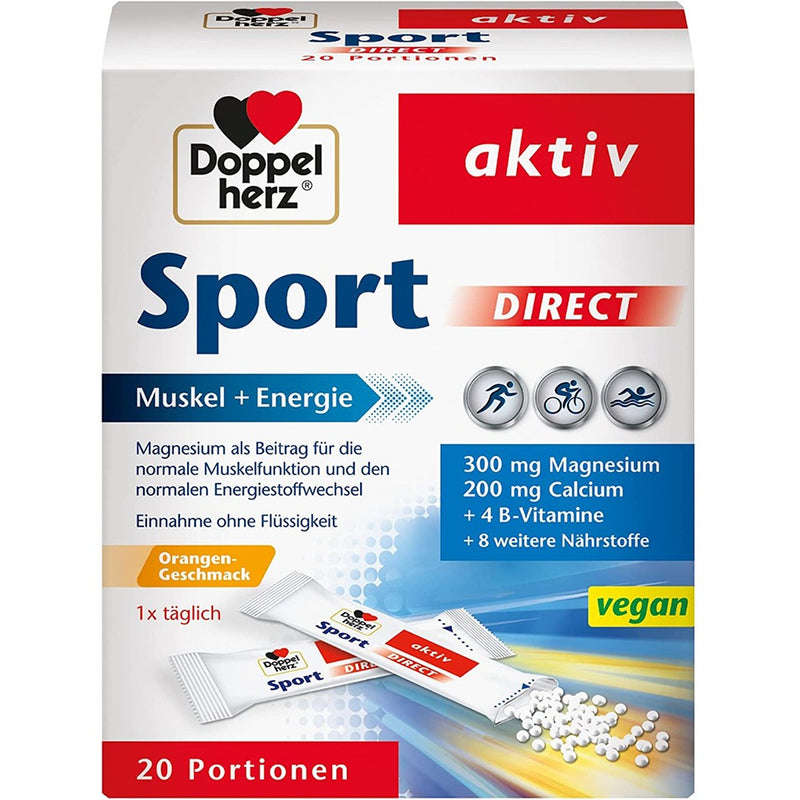 حميل الصورة في عارض المعرض ، دوبل هيرز سبورت دايركت حبيبات للرياضيين 20 كيس - Doppelherz aktiv Sport DIRECT 20 Sachets - GermanVit - Saudi arabia
