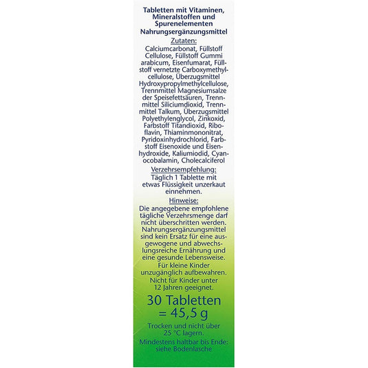 دوبل هيرز فيتامينات ومعادن للنباتيين 30 قرص - Doppelherz aktiv Vegan Vitamins + Minerals 30 Tabs - GermanVit - Saudi arabia