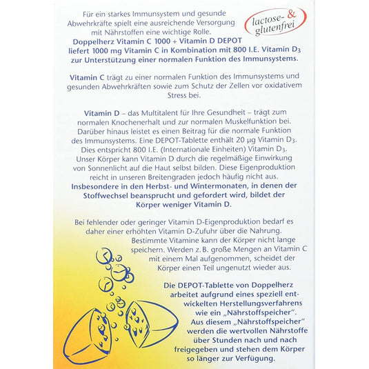 دوبل هيرز فيتامين سي 1000 ملج 100 قرص - Doppelherz aktiv Vitamin C 1000 mg 100 Tabs - GermanVit - Saudi arabia