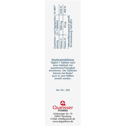 دوبل هيرز فيتامين سي 1000 ملج 100 قرص - Doppelherz aktiv Vitamin C 1000 mg 100 Tabs - GermanVit - Saudi arabia
