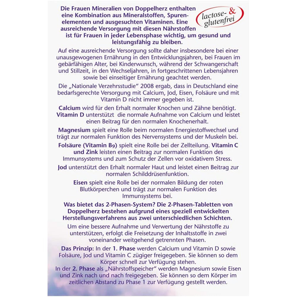 دوبل هيرز معادن للمرأة 30 قرص - Doppelherz aktiv Women’s Minerals 30 Tabs - GermanVit - Saudi arabia