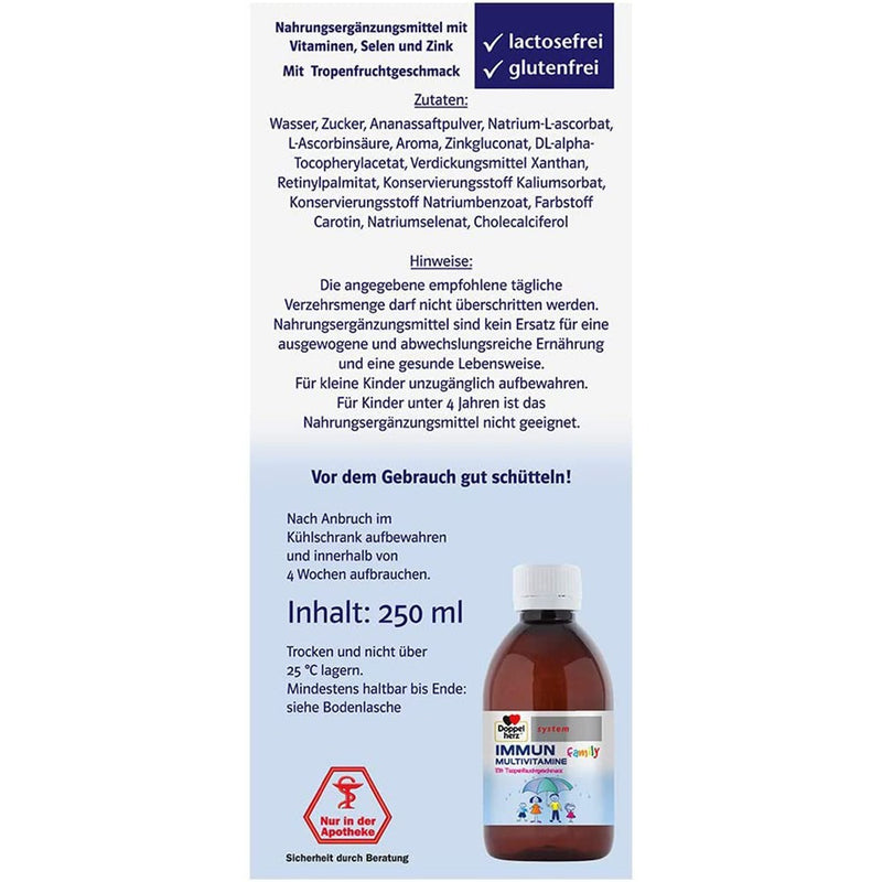 Load image into Gallery viewer, دوبل هيرز شراب المناعة للعائلة 250 مل - Doppelherz system IMMUN Multivitamin Family Drink 250 ml - GermanVit - Saudi arabia
