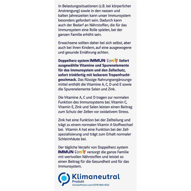 Load image into Gallery viewer, دوبل هيرز شراب المناعة للعائلة 250 مل - Doppelherz system IMMUN Multivitamin Family Drink 250 ml - GermanVit - Saudi arabia
