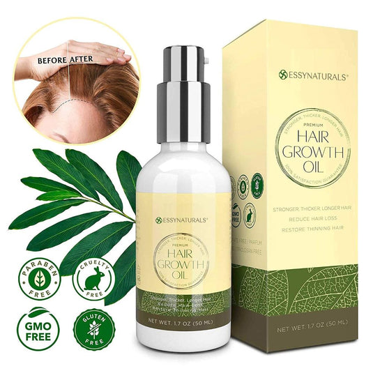 زيت نمو الشعر بالكافيين والبيوتين 50 مل - ESSYNATURALS Hair Growth Oil with Caffeine & Biotin 50 ml - GermanVit - Saudi arabia