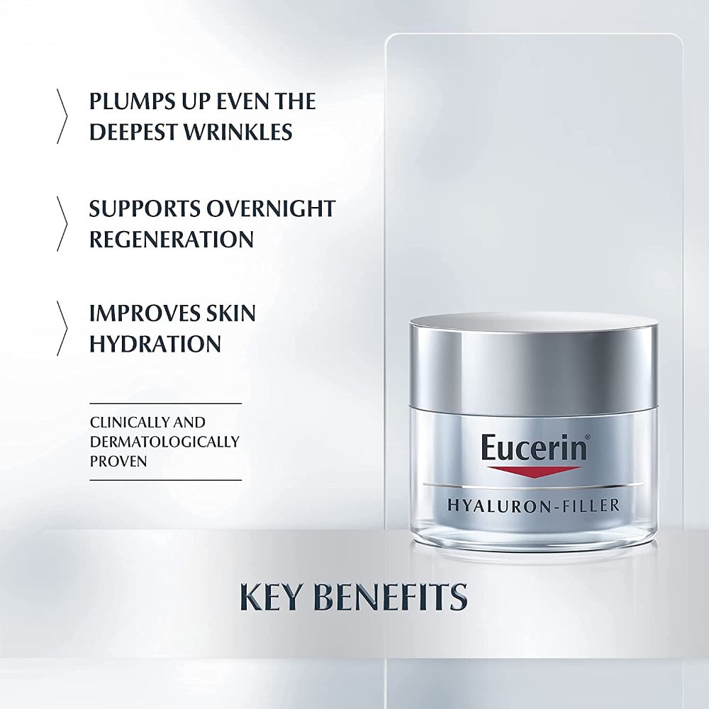 يوسيرين هيالورون فيلر كريم العناية الليلية 50 مل - Eucerin HYALURON-FILLER Night Care Cream 50 ml - GermanVit - Saudi arabia