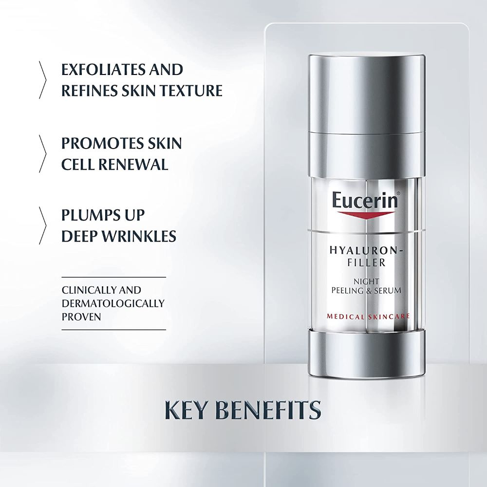 يوسيرين هيالورون فيلر مقشر وسيروم ليلي 30 مل - Eucerin HYALURON-FILLER Night Peeling & Serum 30 ml - GermanVit - Saudi arabia