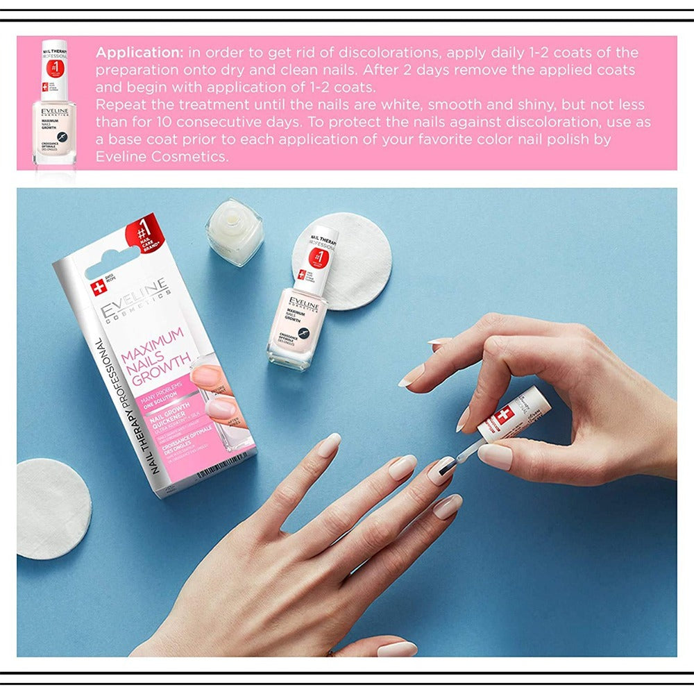 إيفيلين معالج لنمو الأظافر 12 مل - Eveline Cosmetics Maximum Nails Growth 12 ml - GermanVit - Saudi arabia