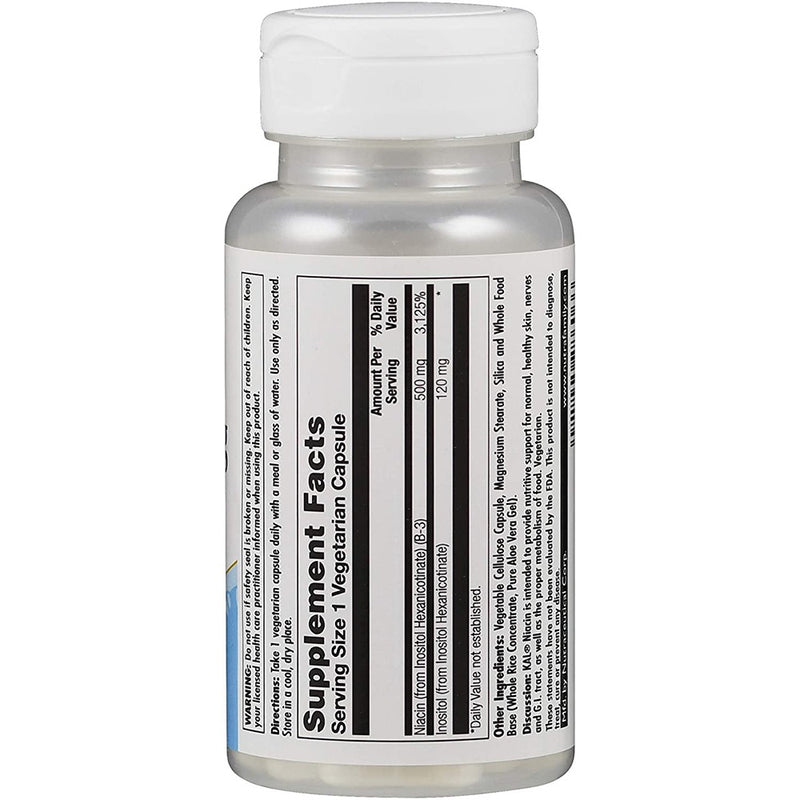 حميل الصورة في عارض المعرض ، فيتامين ب3 نياسين 500 ملج 60 كبسولة - KAL Niacin 500 mg Flush-free 60 Veg Caps - GermanVit - Saudi arabia

