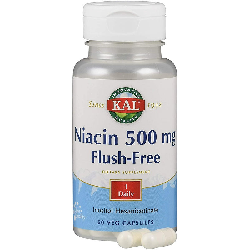 حميل الصورة في عارض المعرض ، فيتامين ب3 نياسين 500 ملج 60 كبسولة - KAL Niacin 500 mg Flush-free 60 Veg Caps - GermanVit - Saudi arabia
