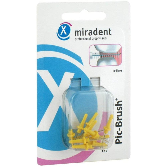 ميرادينت فرش انتردينتال صفراء ناعمة 1.8 مللي 12 قطعة - Miradent Pic-Brush® Interdental Brushes yellow x-fine 1.8 mm 12 Pcs