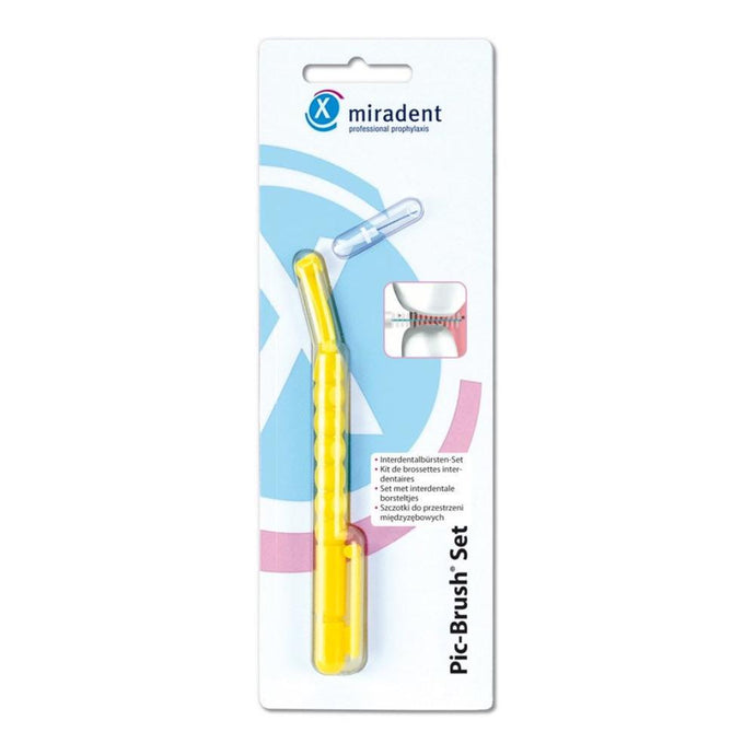 ميرادينت طقم فرشاة أصفر مقاس 1.8 مللي - Miradent Pic-Brush® Set yellow x-fine 1.8 mm