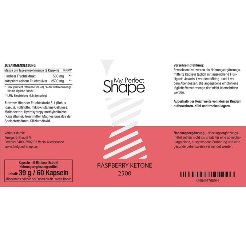 حميل الصورة في عارض المعرض ، راسبيري كيتون 2500 ملج 60 كبسولة - My Perfect Shape RASPBERRY KETONES 2500 mg 60 Caps

