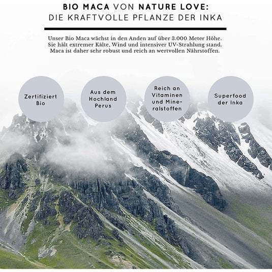الماكا الحمراء العضوية 3000 ملج 180 كبسولة - NATURE LOVE Bio Organic Red MACA 3000 mg 180 Caps - GermanVit - Saudi arabia