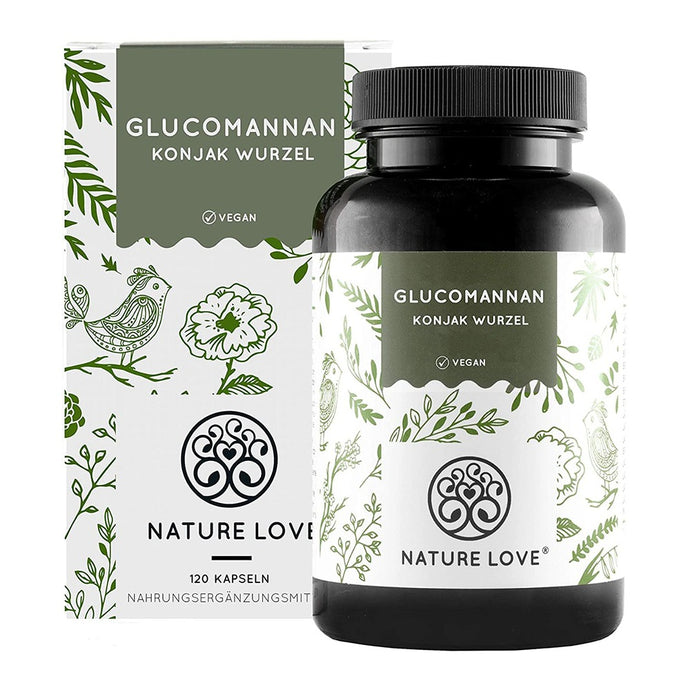 جلوكومانان 4000 ملج 120 كبسولة - NATURE LOVE Glucomannan 4000 mg 120 Caps - GermanVit - Saudi arabia