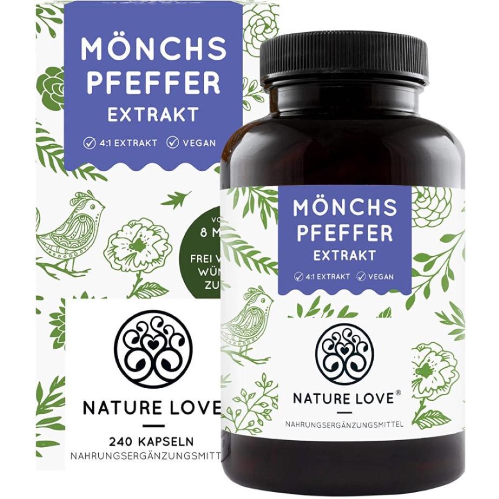 NATURE LOVE Monk Pepper Extract 10 mg 240 Capsules