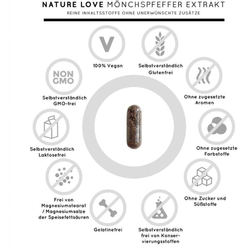 حميل الصورة في عارض المعرض ، مستخلص عشبة فلفل الراهب 10 ملج 240 كبسولة - NATURE LOVE Monk Pepper Extract 10 mg 240 Caps
