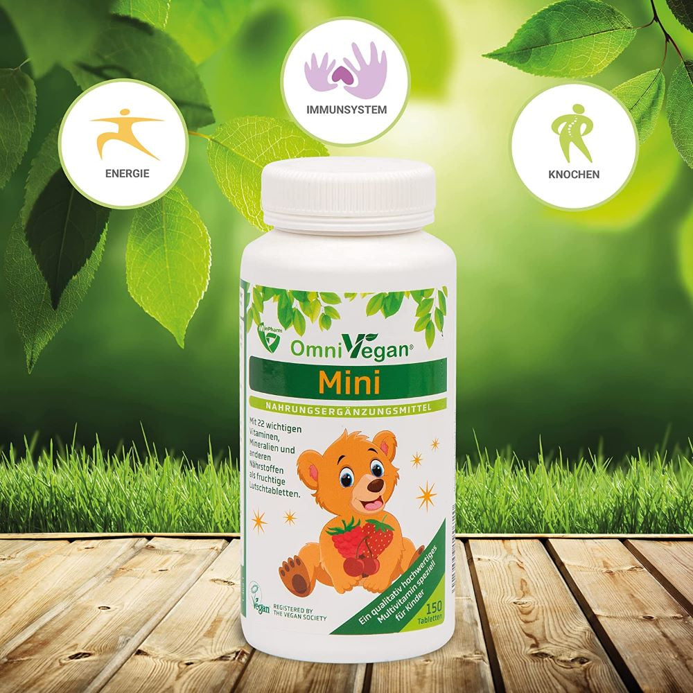 أومنيفيجان فيتامينات للأطفال 150 قرص استحلاب - OmniVegan Mini Multivitamins For Children 150 Lozenges - GermanVit - Saudi arabia