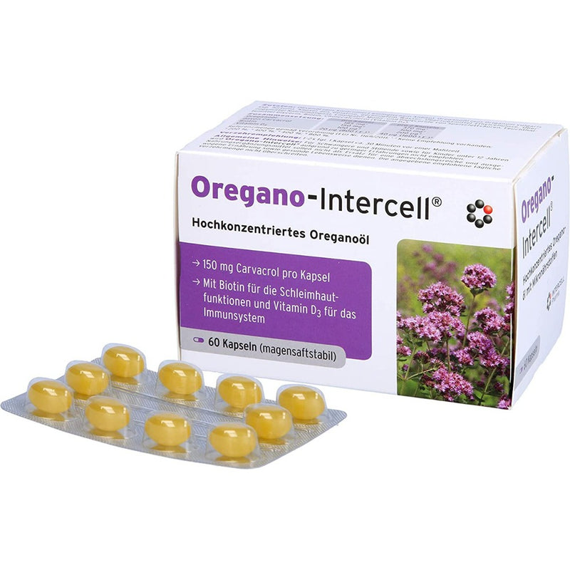 حميل الصورة في عارض المعرض ، أوريجانو-انترسيل كبسولات زيت الأوريجانو 60 كبسولة - Oregano-Intercell 60 Caps - GermanVit - Saudi arabia
