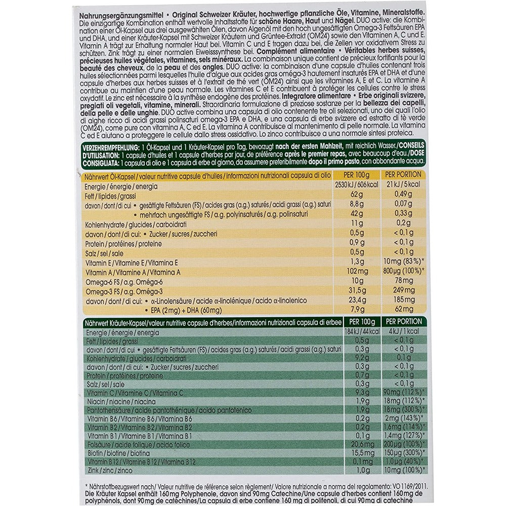 راوش فيتامينات الشعر والبشرة والأظافر كبسولات لمدة 3 شهور - RAUSCH Swiss Herbal Vitality Caps 3 Month Package - GermanVit - Saudi arabia