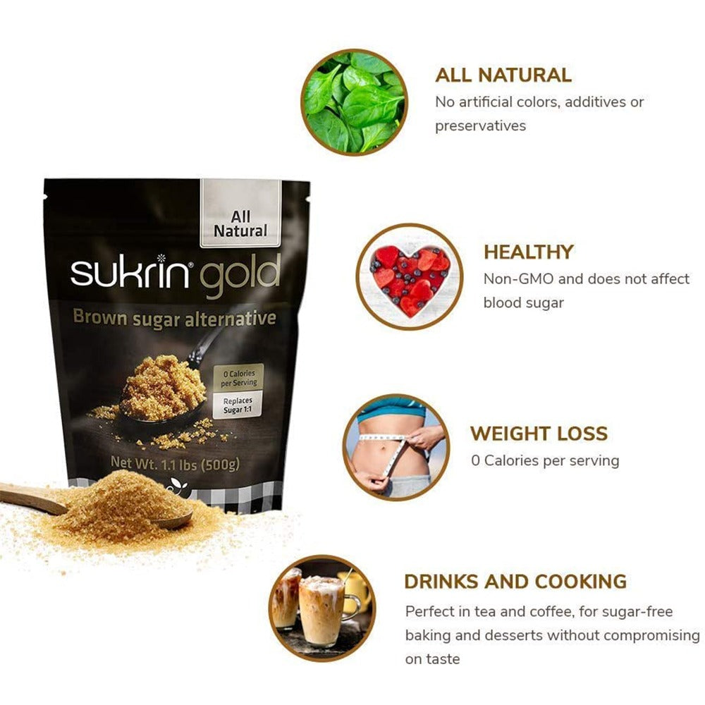 سكرين محلِّي بديل السكر بودرة 500 جم - Sukrin gold powder 500 gm - GermanVit - Saudi arabia