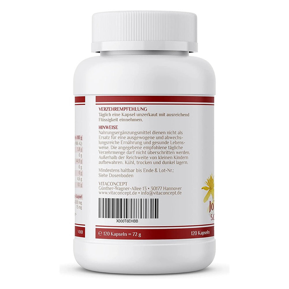 مستخلص عشبة سانت جون 5000 ملج 120 كبسولة - VITACONCEPT St. John's Wort 5000 mg 120 Caps - GermanVit - Saudi arabia