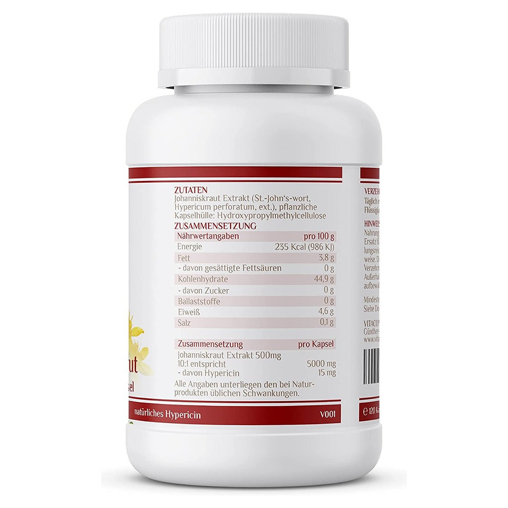 مستخلص عشبة سانت جون 5000 ملج 120 كبسولة - VITACONCEPT St. John's Wort 5000 mg 120 Caps - GermanVit - Saudi arabia