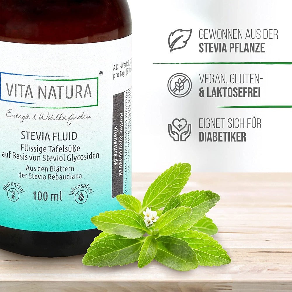 ستيفيا سائل  100 مل - VITA NATURA Stevia Fluid dropper bottle 100 ml - GermanVit - Saudi arabia
