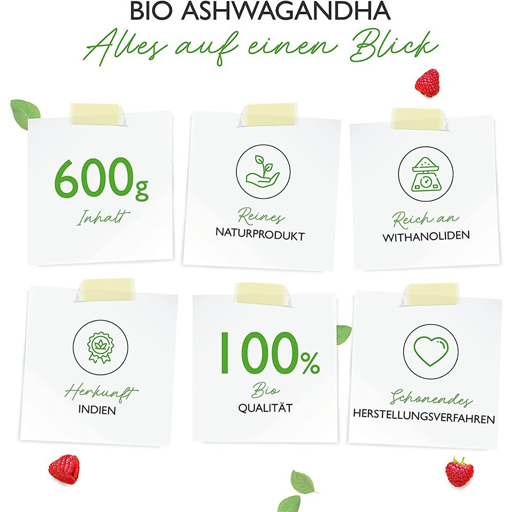مسحوق الأشواجندا العضوية 600 جرام - Vit4ever Bio Ashwagandha Root Powder 600 gm - GermanVit - Saudi arabia