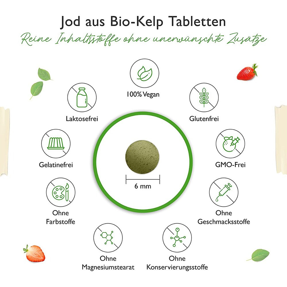 أقراص اليود الطبيعي 200 ميكج 365 قرص نباتي - ‎Vit4ever Natural IODINE from Organic Kelp 200 μg 365 Vegan Tabs - GermanVit - Saudi arabia