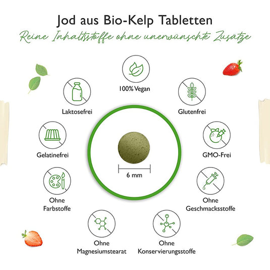 أقراص اليود الطبيعي 200 ميكج 365 قرص نباتي - ‎Vit4ever Natural IODINE from Organic Kelp 200 μg 365 Vegan Tabs - GermanVit - Saudi arabia