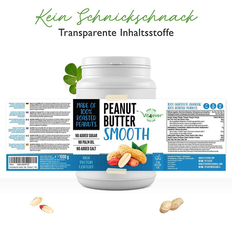 حميل الصورة في عارض المعرض ، زبدة الفول السوداني الخام 1000 جرام - Vit4ever Pure Peanut Butter 1000 gm
