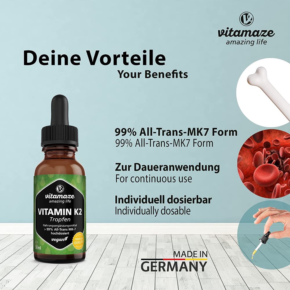 فيتامين ك2 نقاط شرب 50 مل - Vitamaze VITAMIN K₂ drops 50 ml - GermanVit - Saudi arabia