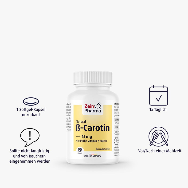 Load image into Gallery viewer, بيتا كاروتين 15 ملج 90 كبسولة - ZeinPharma Natural B-Carotin 15 mg 90 Caps - GermanVit - Saudi arabia
