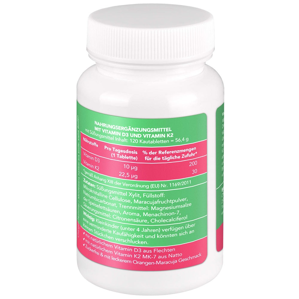 فيتامين ك2+د3 للأطفال 120 قرص مضغ - BjökoVit VITAMIN D₃+K₂ 120 Chewable Tablets - GermanVit - Saudi arabia