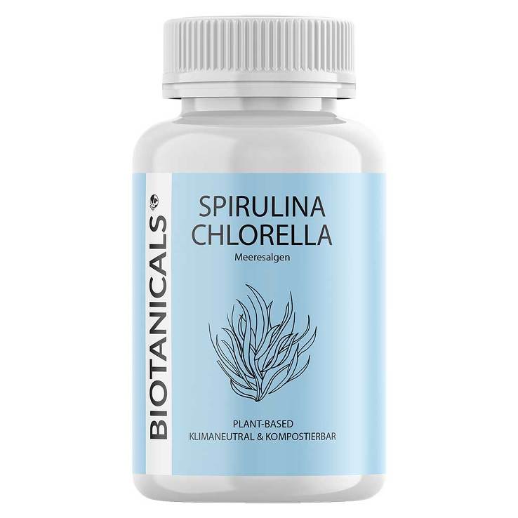 سبيرولينا مع كلوريلا 120 كبسولة - BIOTANICALS Spirulina Chlorella 120 Caps - GermanVit - Saudi arabia