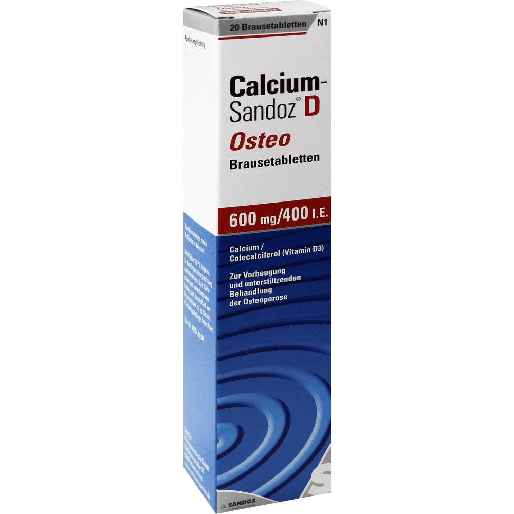 كالسيوم ساندوز د 20 قرص فوار - CALCIUM SANDOZ D Osteo 600 mg/400 I.E eff tablets - GermanVit - Saudi arabia