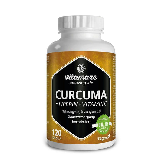 كركمين مع فيتامين سي 120 كبسولة - Vitamaze CURCUMA+PIPERIN+Vitamin C 120 Caps - GermanVit - Saudi arabia