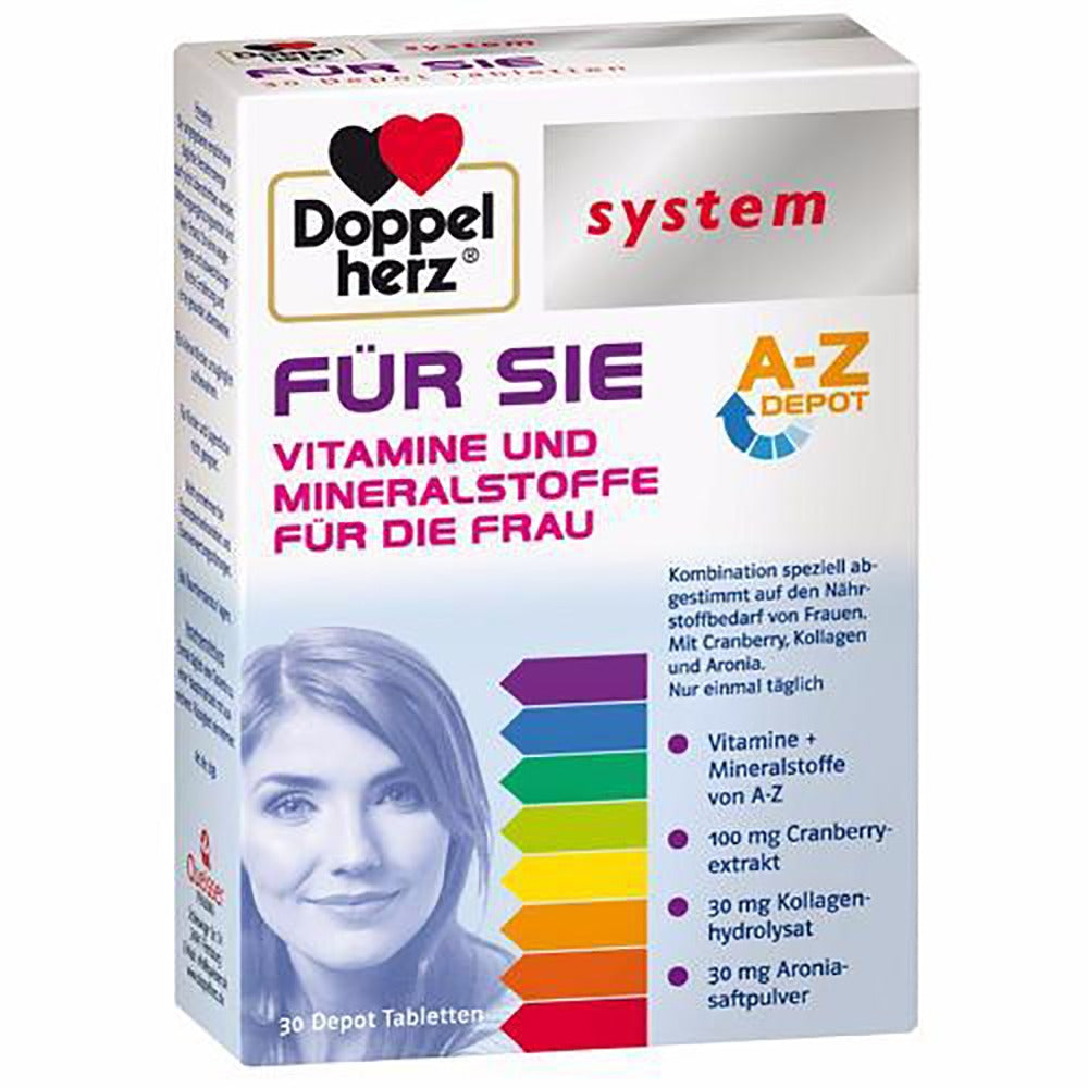 دوبل هيرز فيتامينات للمرأة 30 قرص - Doppelherz system For Her 30 Tabs - GermanVit - Saudi arabia