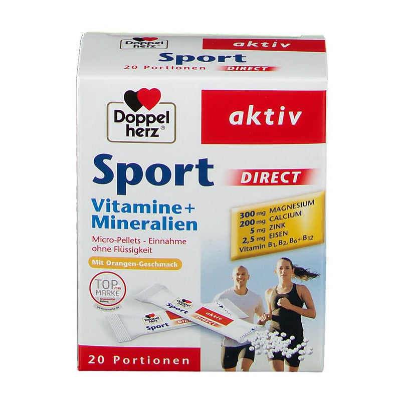 حميل الصورة في عارض المعرض ، دوبل هيرز سبورت دايركت حبيبات للرياضيين 20 كيس - Doppelherz aktiv Sport DIRECT 20 Sachets - GermanVit - Saudi arabia
