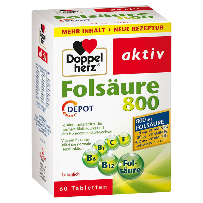 Load image into Gallery viewer, دوبل هيرز حمض الفوليك 800 ميكج 60 قرص - Doppelherz aktiv Folic Acid 800 μg 60 Tabs - GermanVit - Saudi arabia
