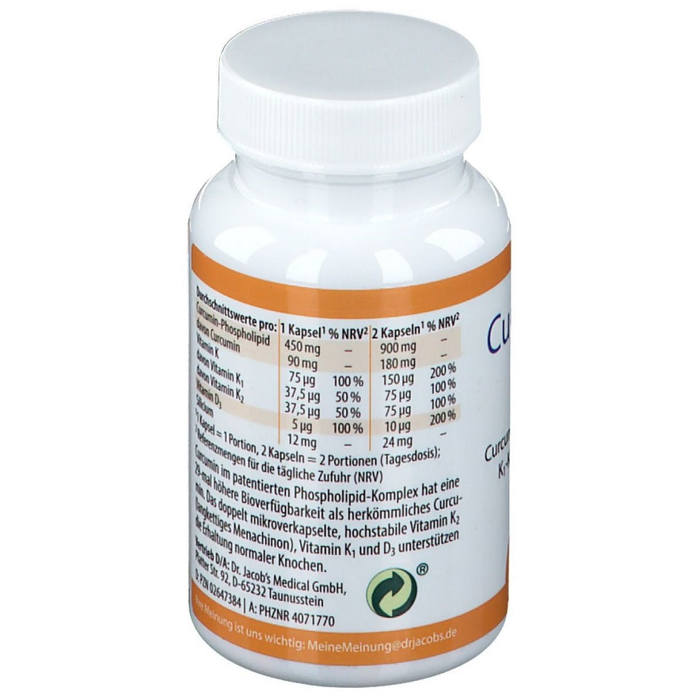 كركمين مع فيتامين ك2 60 كبسولة - Dr. Jacob's Curcumin K2 60 Caps - GermanVit - Saudi arabia