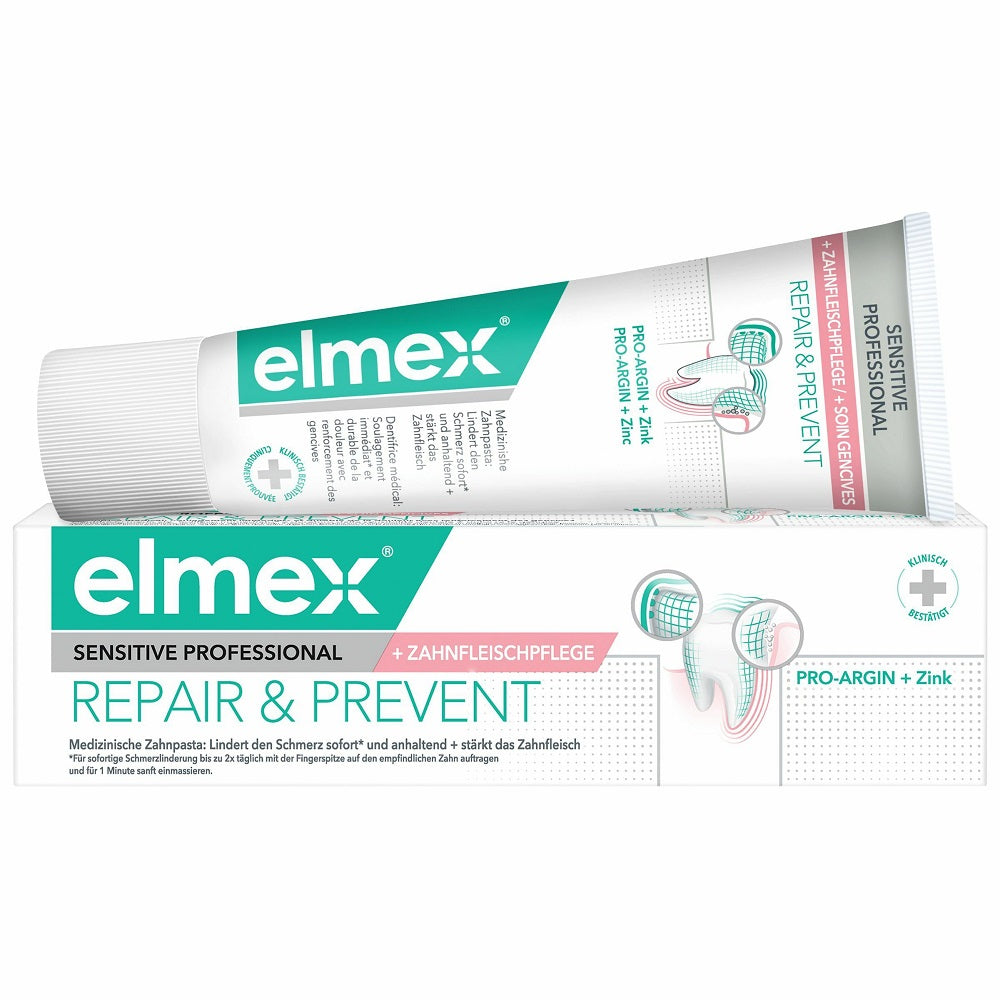 اليميكس معجون إصلاح وحماية الأسنان الحساسة 75 مل - elmex Sensitive Professional REPAIR & PREVENT toothpaste 75 ml - GermanVit - Saudi arabia