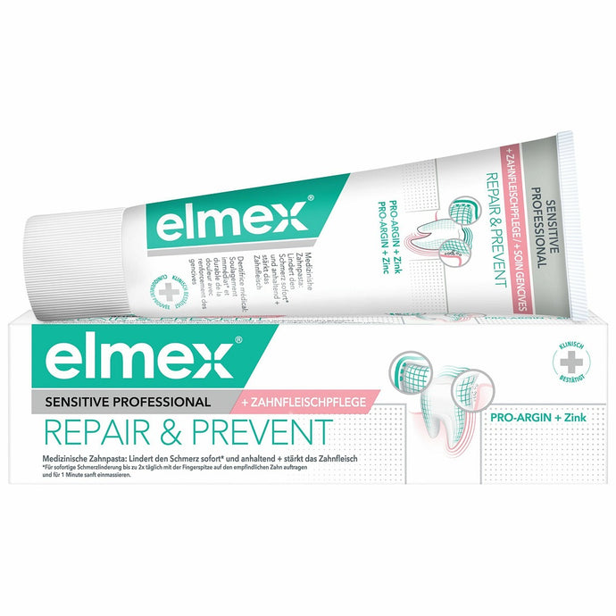 اليميكس معجون إصلاح وحماية الأسنان الحساسة 75 مل - elmex Sensitive Professional REPAIR & PREVENT toothpaste 75 ml - GermanVit - Saudi arabia