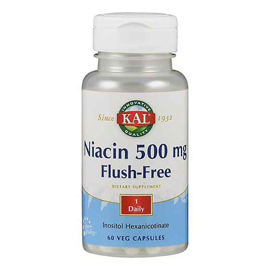 فيتامين ب3 نياسين 500 ملج 60 كبسولة - KAL Niacin 500 mg Flush-free 60 Veg Caps - GermanVit - Saudi arabia