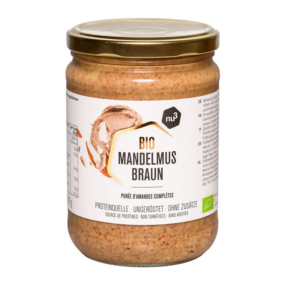 زبدة اللوز العضوية 500 جرام - nu3 Organic Brown Almond Butter 500 gm - GermanVit - Saudi arabia