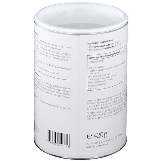 دقيق اللوز العضوي 420 جرام - nu3 Organic Almond Flour 420 gm - GermanVit - Saudi arabia